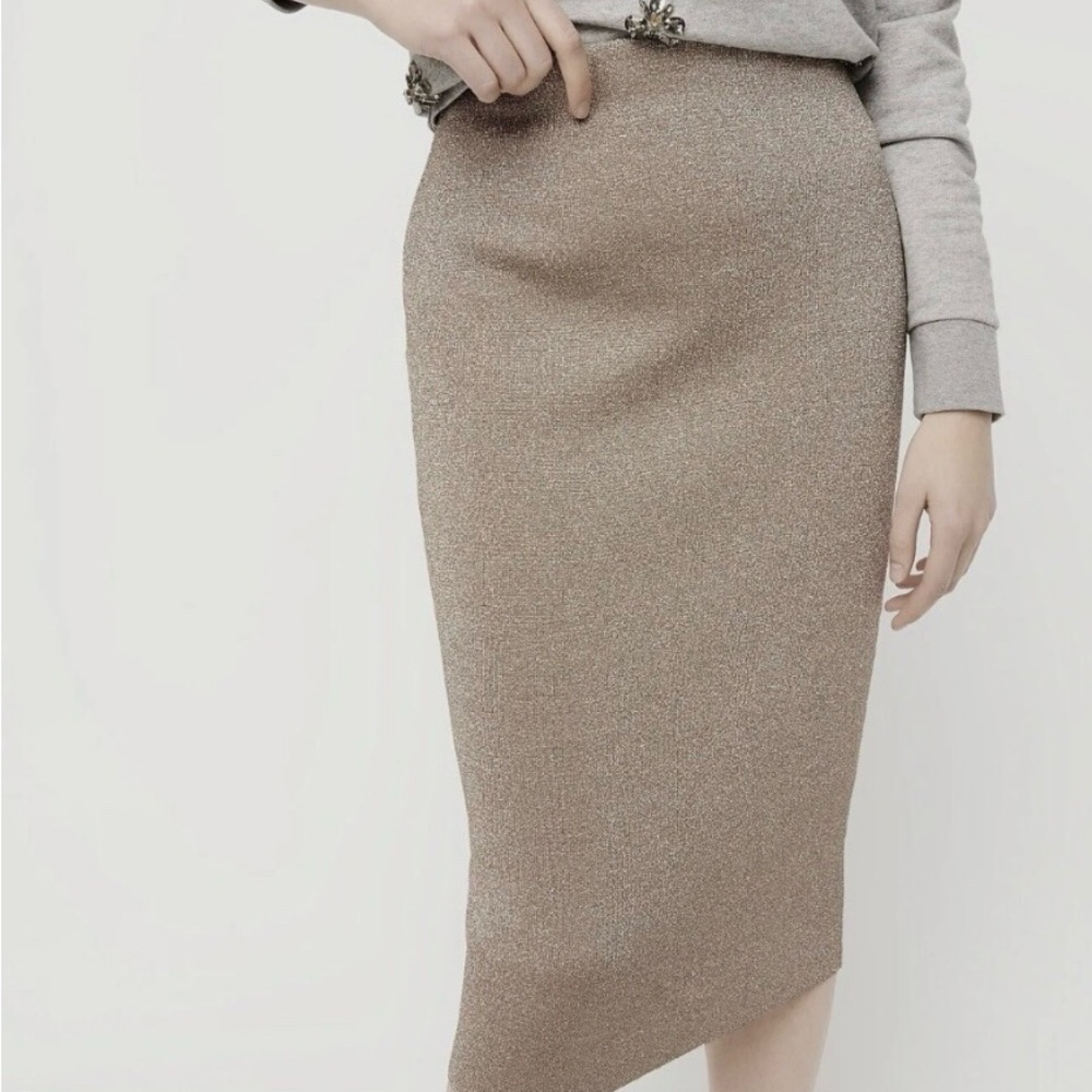J. Crew Metallic Gold Pencil Skirt